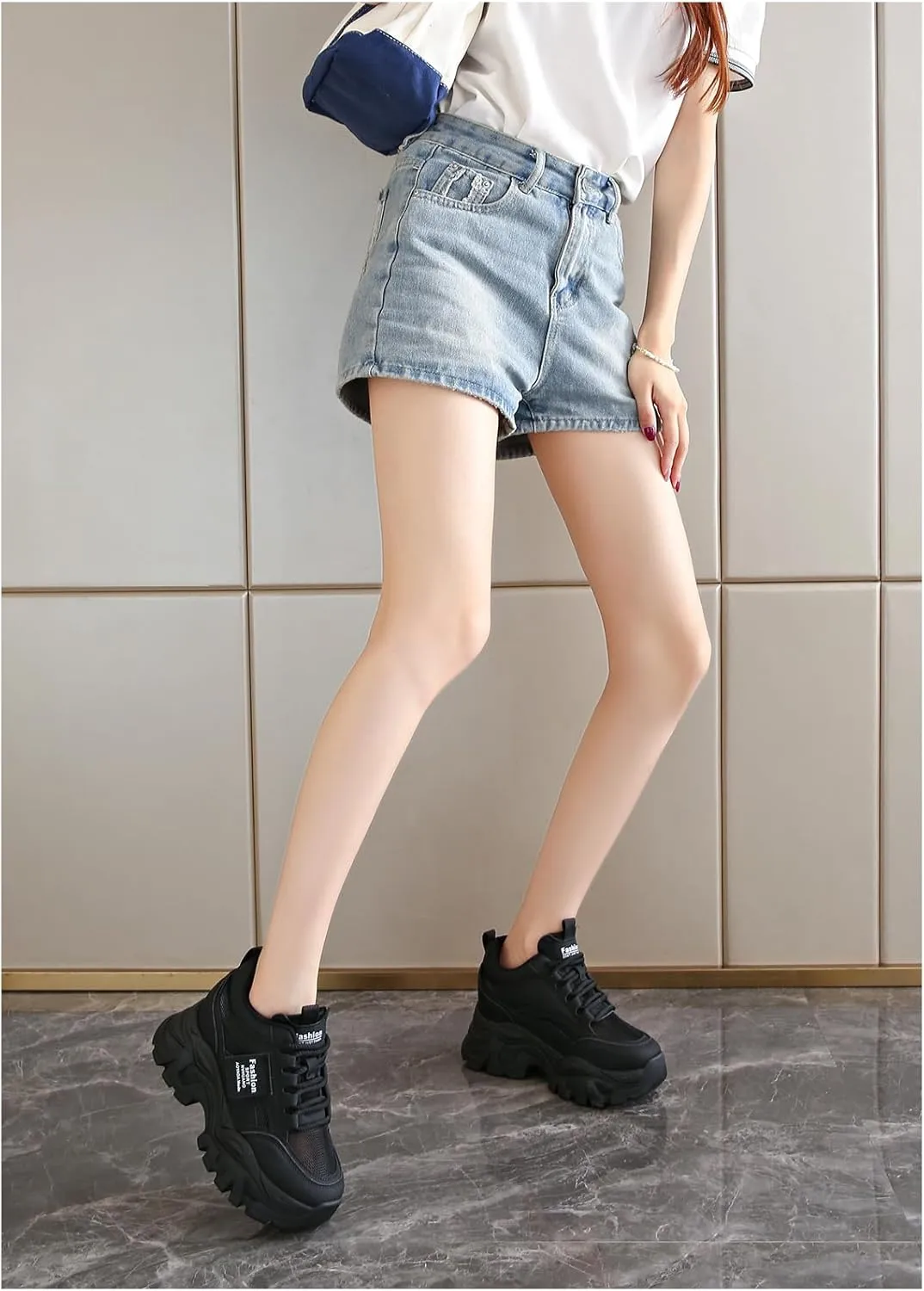 Platform Sneakers for Women Breathable Mesh Casual Dad Shoes Comfortable Sport Wedge Walking Shoes 2025 Fall Sneakers