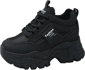 Platform Sneakers for Women Breathable Mesh Casual Dad Shoes Comfortable Sport Wedge Walking Shoes 2025 Fall Sneakers