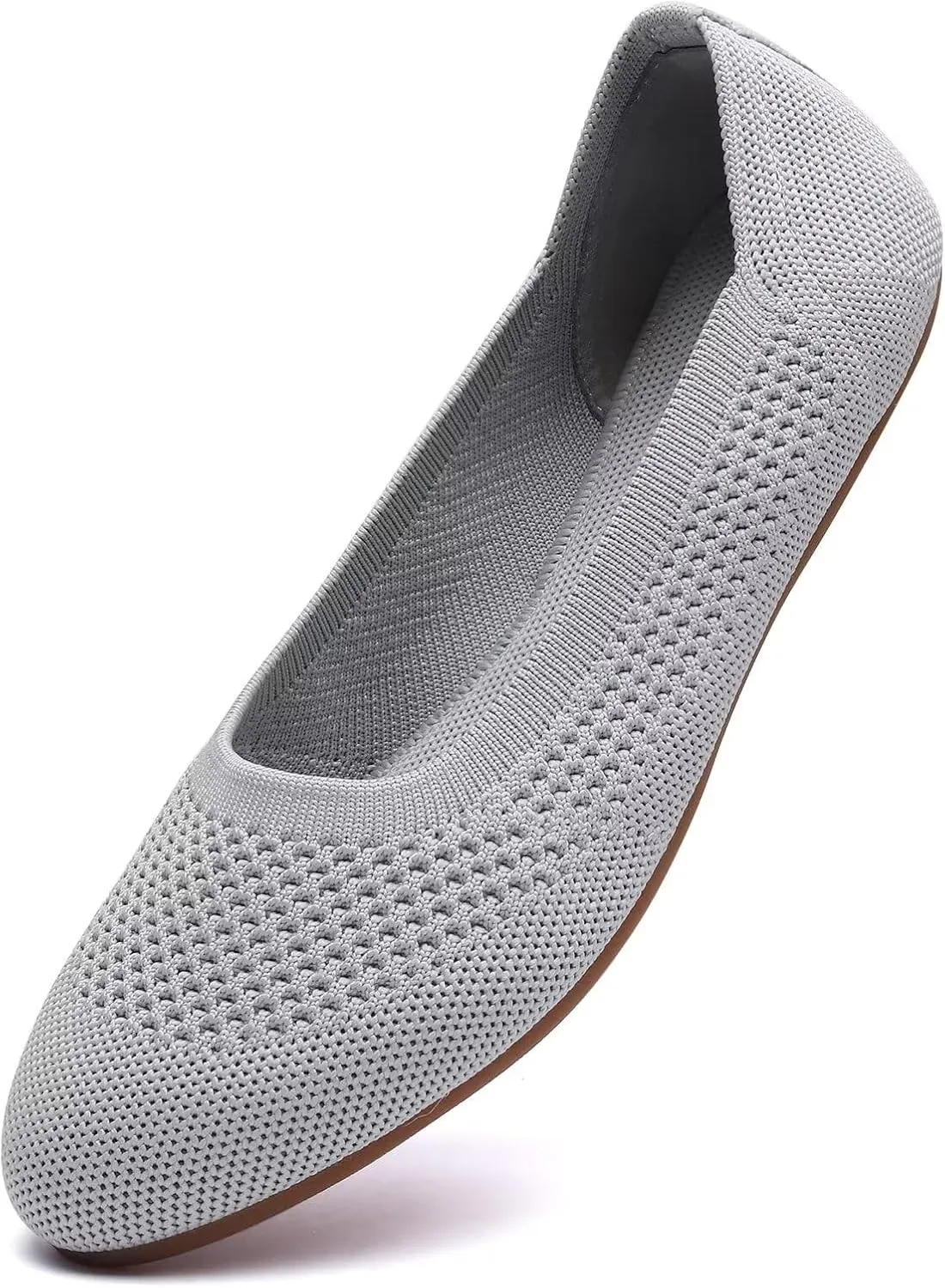 poemlady Women’s Ballet Flat Dress Knit Round Toe Slip On Ballerina Walking Shoes for Womam Casual Comfort Soft