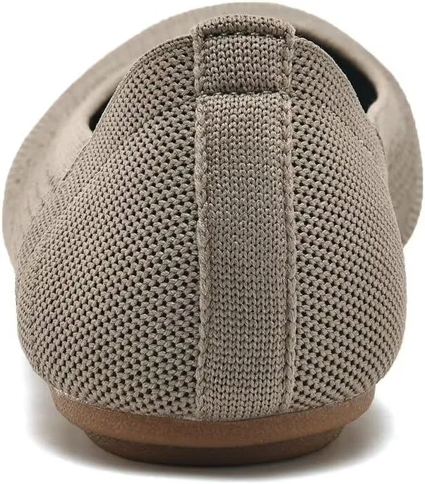 poemlady Women’s Ballet Flat Shoes Dress Shoes Knit Round Toe Slip On Ballerina Walking Flats Shoes for Woman Low Wedge Casual
