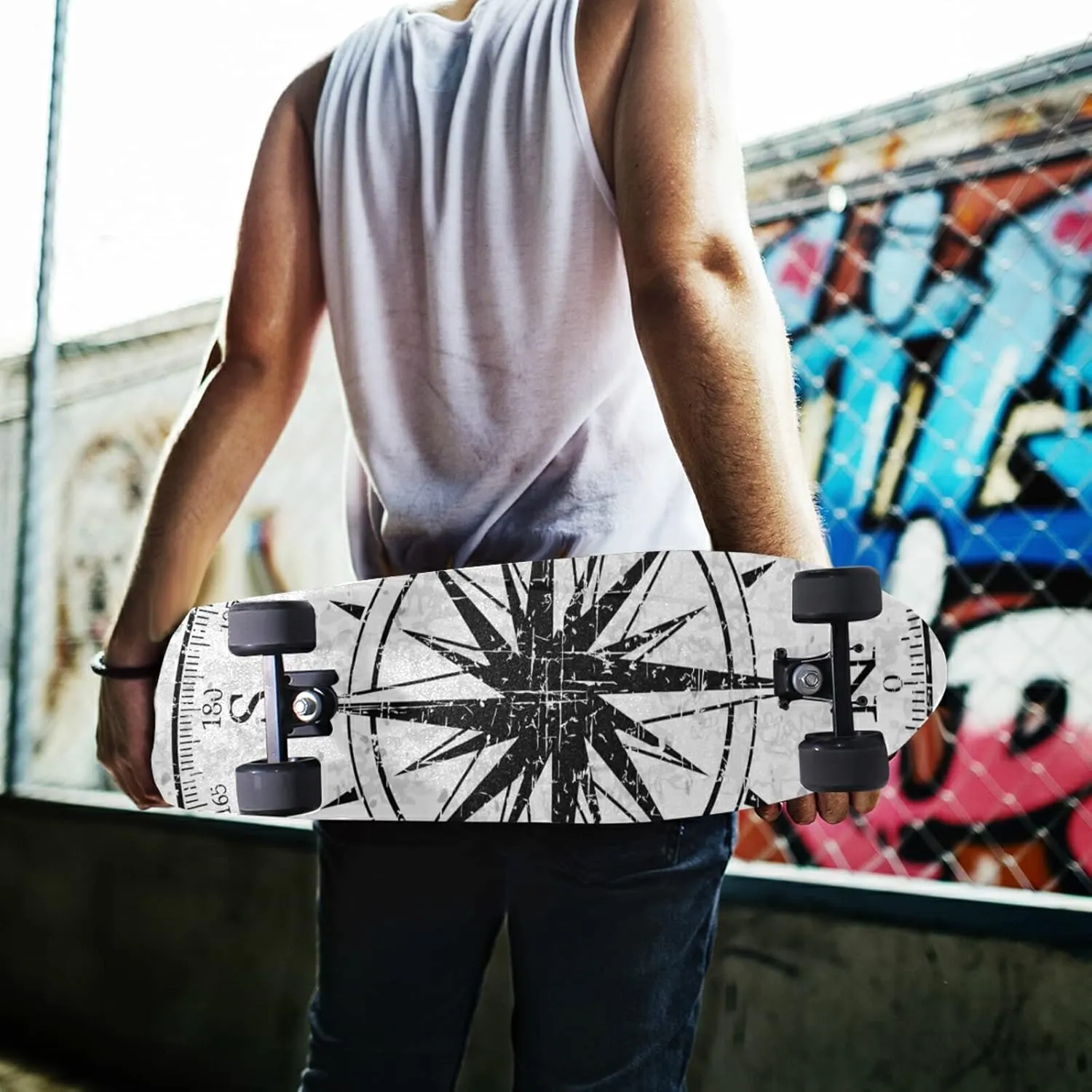 Poeticcity Waterproof Skateboard Grip Tape, Tear-Resistant Sand Paper Sheet Sticker Roller Board Sandpaper, Anti Slip Longboard Scooter Griptape Sheets No Bubble Free Easy to Apply