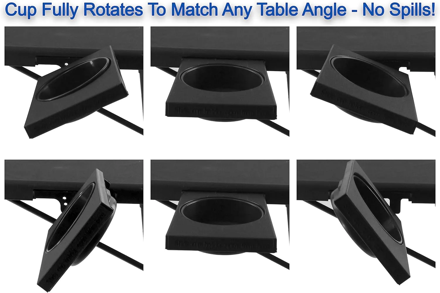 Portable Foldable TV Tray Table - Laptop, Eating, Drawing Tray Table Stand with Adjustable Tray with Sliding Adjustable Cup Holder - 5StarSuperDeals - (Black)