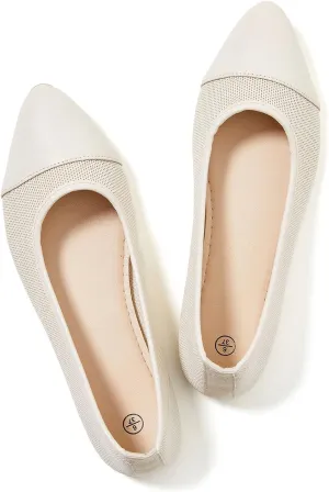 POVOGER Women's Pointed Toe Flats Womens Dressy Ballet Flats Foldable Low Heel Dress Shoes Comfortable