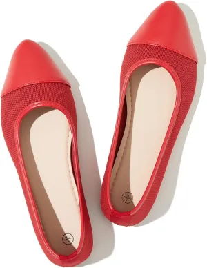 POVOGER Women's Pointed Toe Flats Womens Dressy Ballet Flats Foldable Low Heel Dress Shoes Comfortable