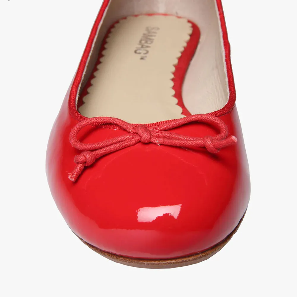 Pre-loved Sambag Tina Orange Patent Leather Ballet Flat