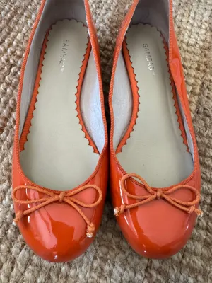 Pre-loved Sambag Tina Orange Patent Leather Ballet Flat