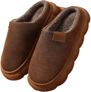 Premium Comfort Suede Thermal Non Slip Men's Fuzzy House Slippers Inddor Soft Warm Furry Shoes Memory Foam Sole