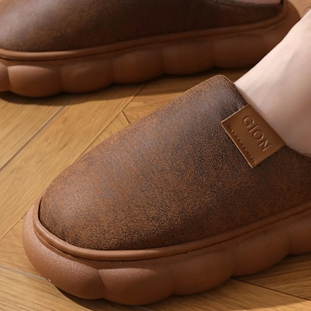 Premium Comfort Suede Thermal Non Slip Men's Fuzzy House Slippers Inddor Soft Warm Furry Shoes Memory Foam Sole