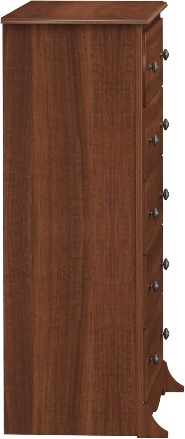 Prepac Sonoma Traditional 5-Drawer Tall Dresser for Bedroom, Functional Bedroom Dresser Chest of Drawers 17.75" D x 31.5" W x 44.75" H, Cherry