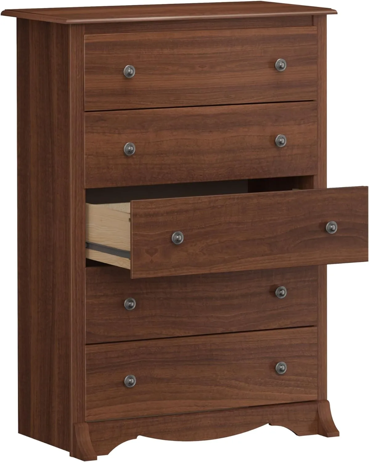 Prepac Sonoma Traditional 5-Drawer Tall Dresser for Bedroom, Functional Bedroom Dresser Chest of Drawers 17.75" D x 31.5" W x 44.75" H, Cherry