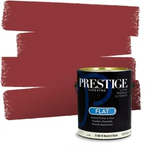 PRESTIGE Paints Exterior Paint and Primer In One, 1-Gallon, Flat, Comparable Match of Sherwin Williams* Red Bay*