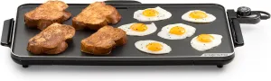 Presto 22-Inch Extra Large Griddle, 22"x 13", Low Profile Design, Ceramic Nonstick, Black 07072 Slimline