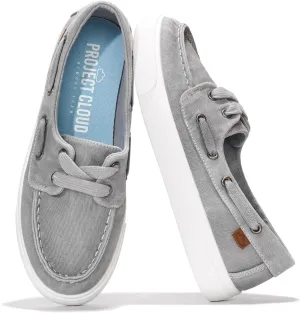 Project Cloud Sneakers for Women - Memory Foam Spring Shoes for Women Footwear - Slip-On Boat Shoes - Non Slip Fashion Sneakers - Lightweight Loafers (Seasalt)