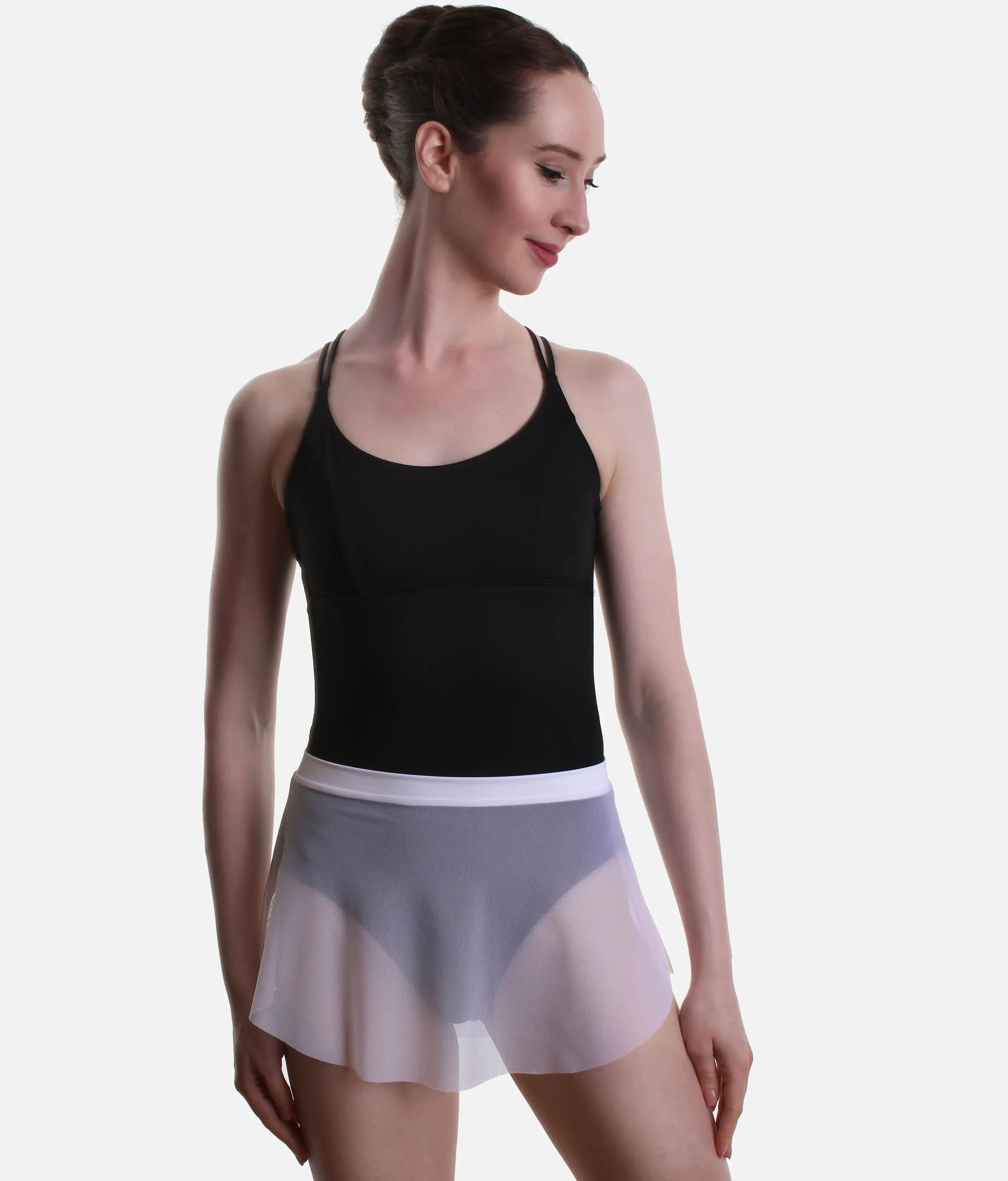 Pull-On Ballet Skirt, Flowy High-Low Design - SKYLAR