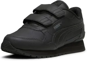 PUMA ST Runner Hook and Loop Sneaker, Black-Shadow Gray, 12.5 US Unisex Little Kid