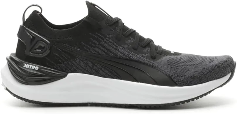 PUMA Womens Electrify Nitro 3 Knit Running Sneakers Shoes - Black, Grey - Size 8 M