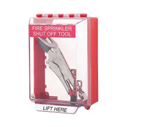 QTC Commercial Fire Sprinkler Head Shutoff Tool and Wall Cabinet Case for Managing Accidental Fire Sprinklers Activation, Easy to Use On Upright, Pendant and Sidewall Sprinklers