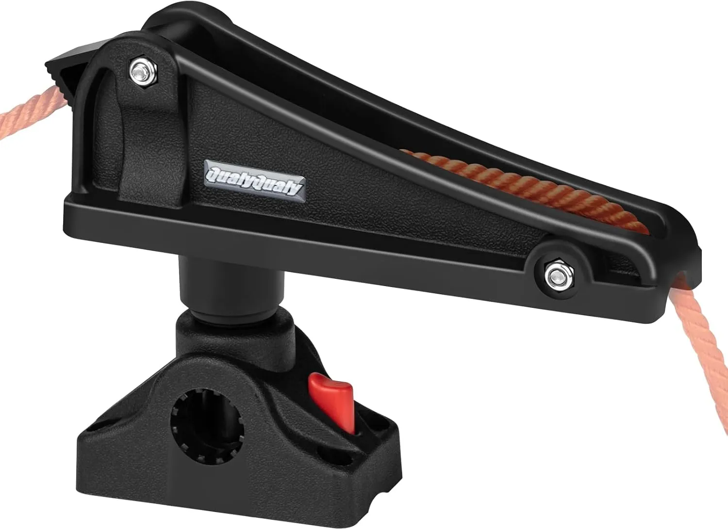 QualyQualy Kayak Anchor Lock System with Side Deck Mount, One-Hand Quick Locking Anchor Wizard/Winch for Canoe, Jon Boat, Kayak, Small Fishing Boats Accessories, UV-Resistant Engineered Nylon