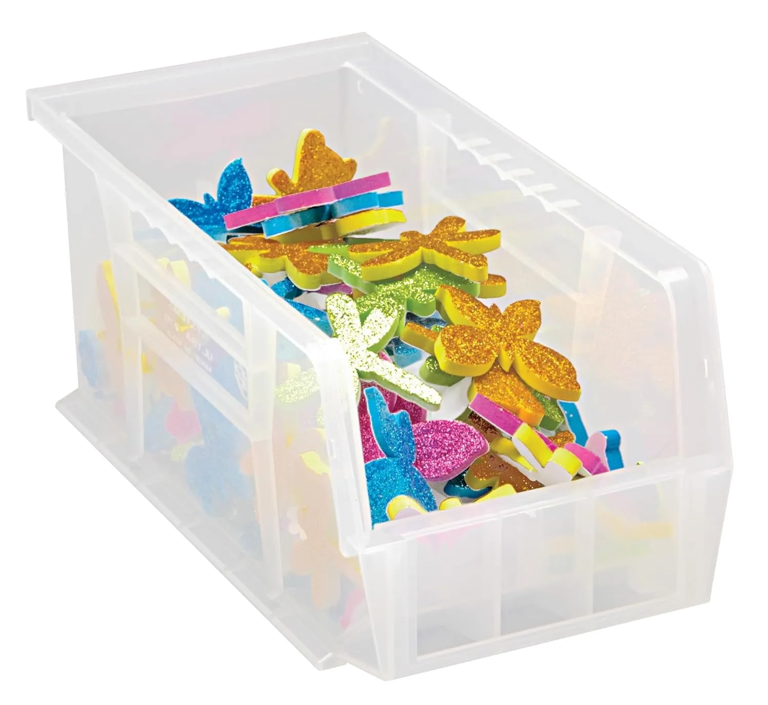 QUANTUM STORAGE SYSTEMS K-QUS230CL-8 8-PackStack and Hang Plastic Bin Storage Containers, 10" x 5" x 5", Clear