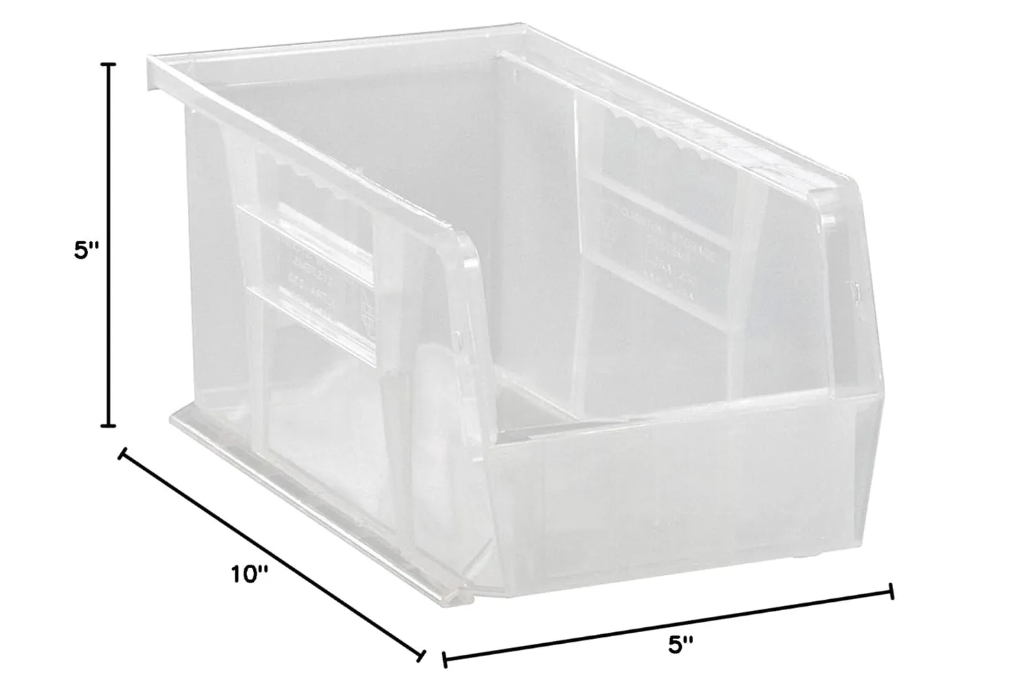 QUANTUM STORAGE SYSTEMS K-QUS230CL-8 8-PackStack and Hang Plastic Bin Storage Containers, 10" x 5" x 5", Clear