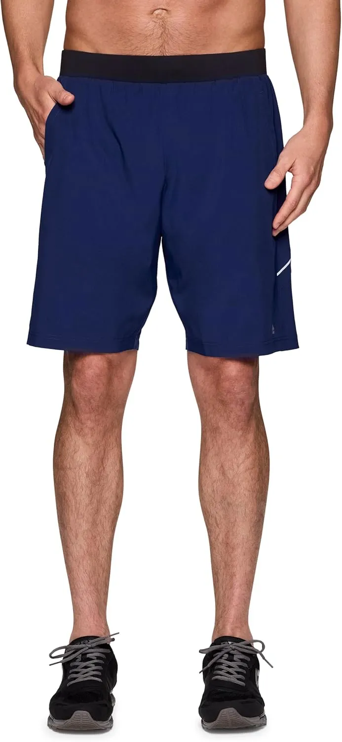 RBX Activewear Workout Shorts for Men, Quick Drying Woven Running Basketball Shorts with Flat Waistband, 9" Inseam