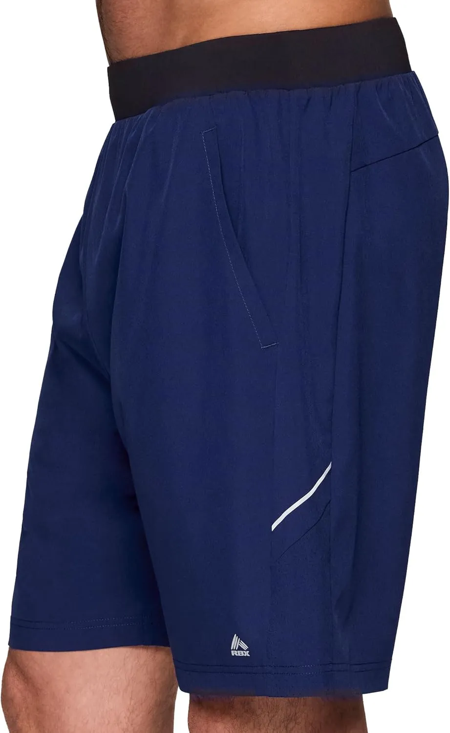 RBX Activewear Workout Shorts for Men, Quick Drying Woven Running Basketball Shorts with Flat Waistband, 9" Inseam