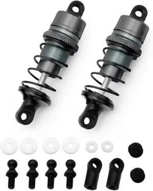 RC Car Shock Absorbers Compatible with 1/10 RC Remote Control Car Flat for Racing Drift Car (63Mm) Parts 2pcs of Metal Hydraulic Shock Absorbers(Black)