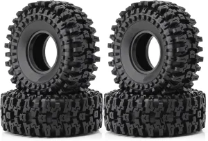 Rc Car Wheel Rim Tire Compatible with Axial for SCX10 for Capra for Traxxas for TRX4 for Redcat 1/10 RC Crawler Car 120mm 1.9" Soft Rubber Tire Wheel Tyre