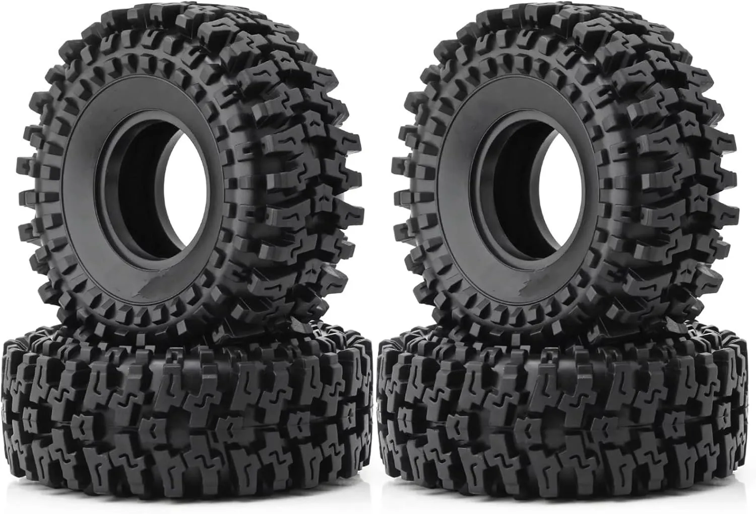Rc Car Wheel Rim Tire Compatible with Axial for SCX10 for Capra for Traxxas for TRX4 for Redcat 1/10 RC Crawler Car 120mm 1.9" Soft Rubber Tire Wheel Tyre
