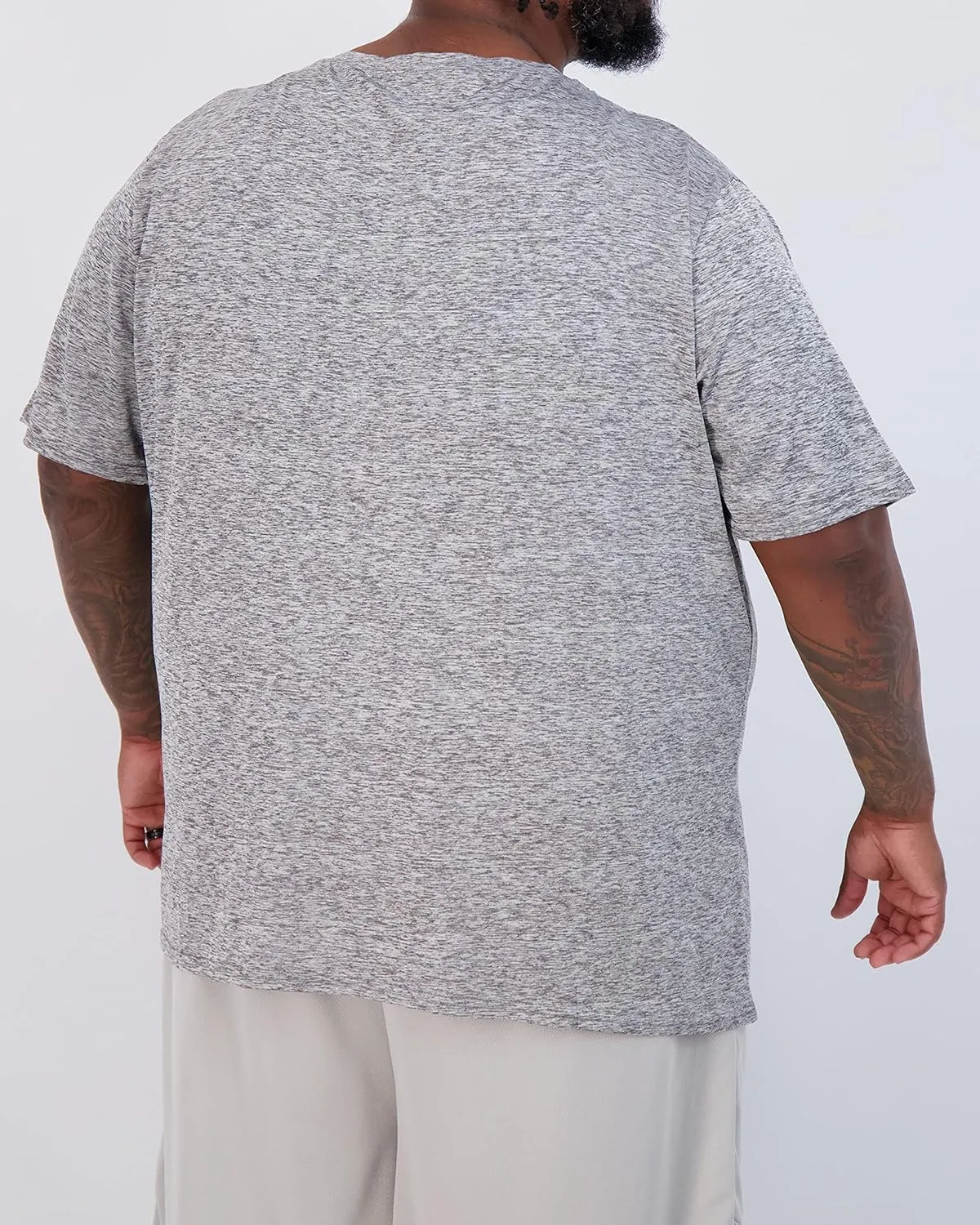 Real Essentials 3 Pack: Men’s Big & Tall Tech Stretch Long-Sleeve & Short-Sleeve Dry-Fit T-Shirt (3XT-5XT)