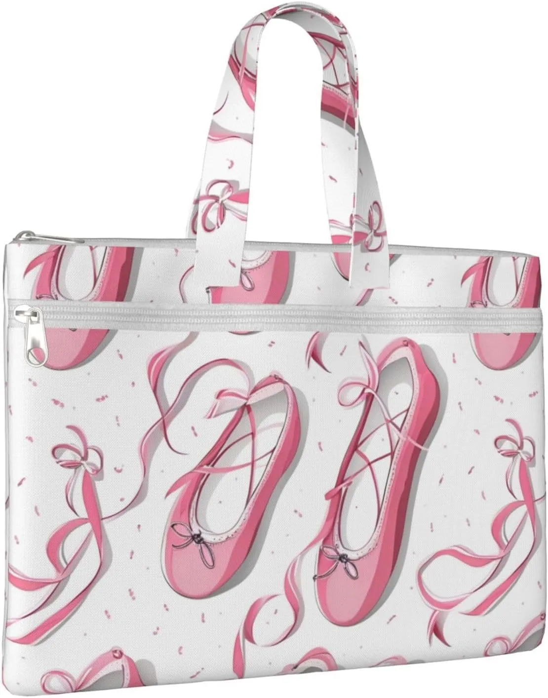 Red Ballet Shoes Canvas Document Bag A4 File Organizer for School Supplies and Study
