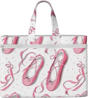 Red Ballet Shoes Canvas Document Bag A4 File Organizer for School Supplies and Study