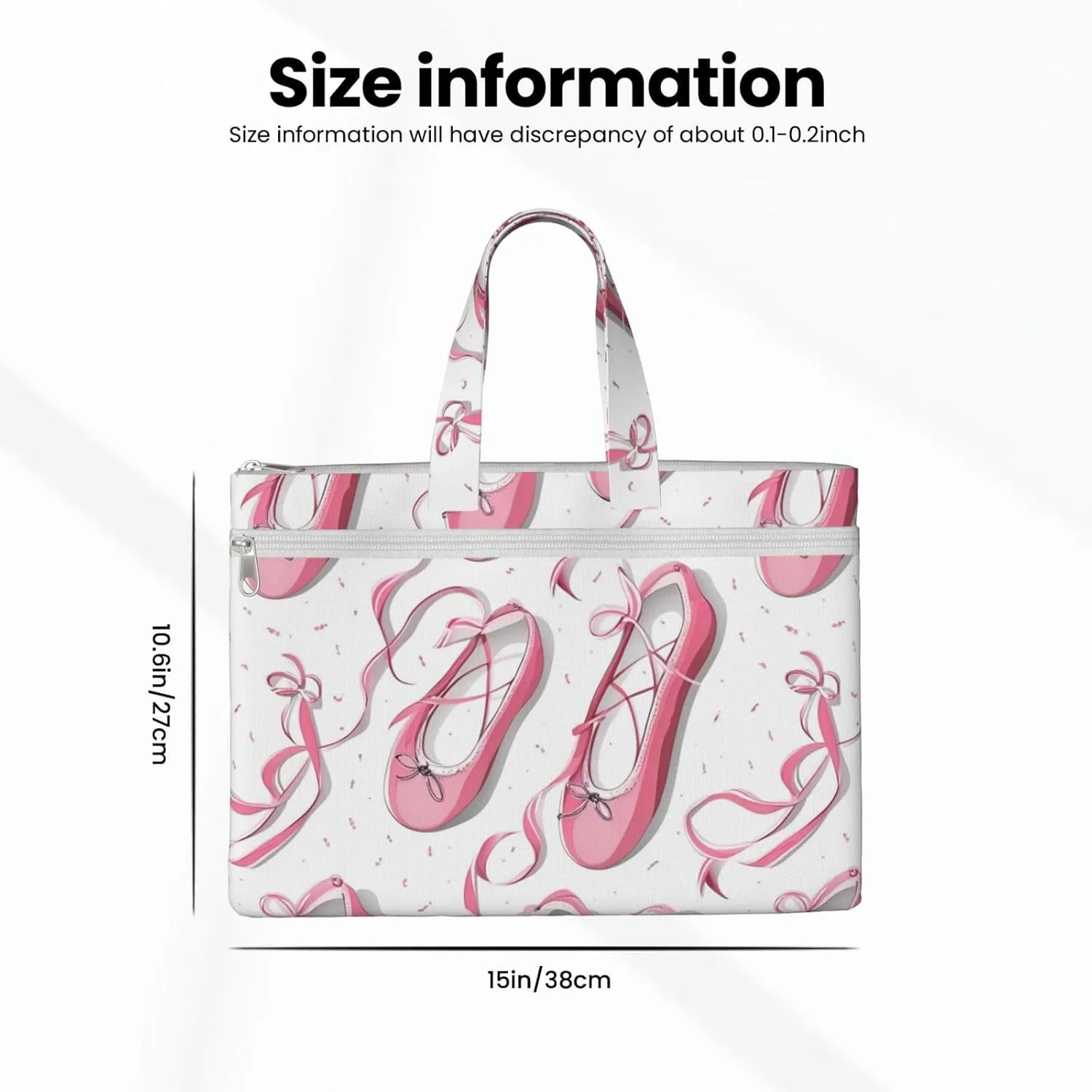 Red Ballet Shoes Canvas Document Bag A4 File Organizer for School Supplies and Study