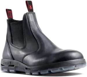 Redback Boots UBBK Easy Escape, 6" Slip-On Black Leather Boots, Non Steel Toe (UK 6.5(US 7.5)