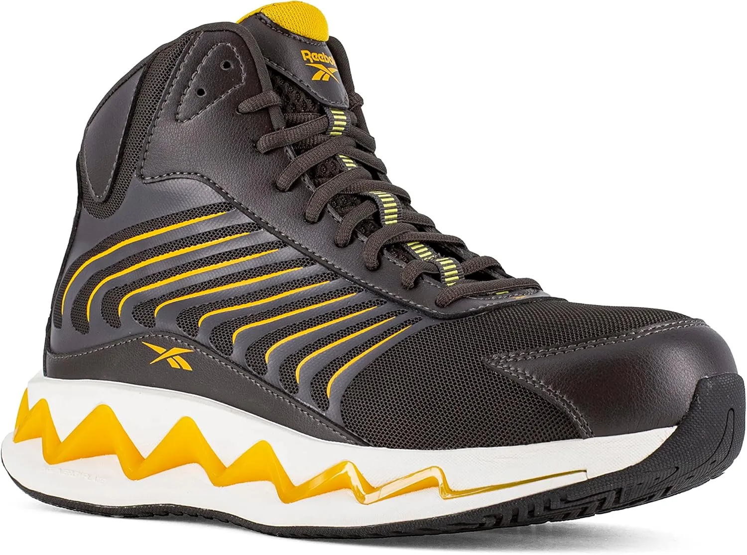 Reebok Men's Rb3226 Zig Elusion Heritage Work Construction Shoe Charcoal Brown Safety