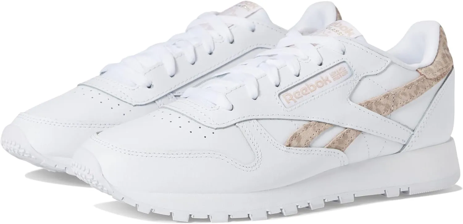 Reebok Women's Classic Leather Sneaker, White/Soft Ecru, 9