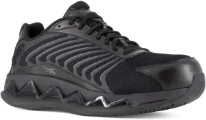 Reebok Work Men's RB3220 Zig Elusion Heritage Work Construction Shoe Black Safety, 4 Wide