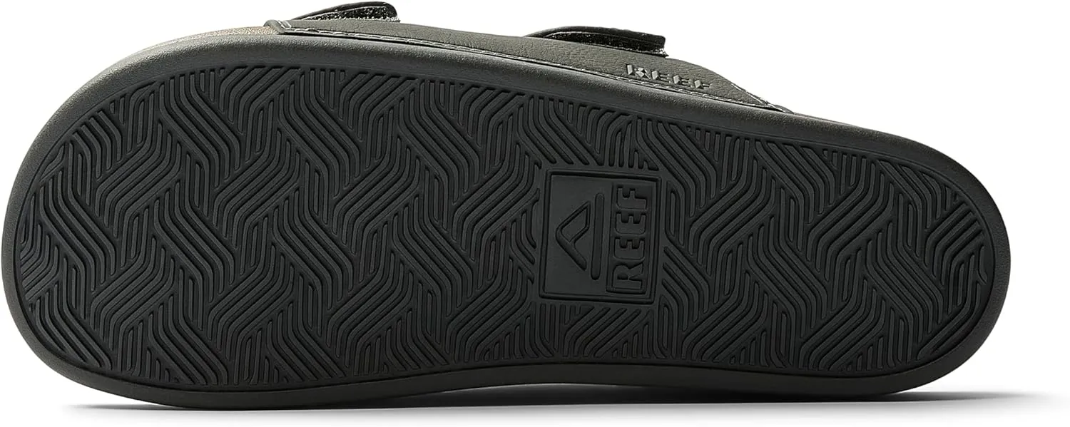 REEF Cushion Tradewind SL Men's Slides, Adjustable Velcro Vegan Leather Straps, Ultra Soft Cushion Footbed
