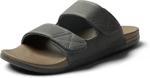 REEF Cushion Tradewind SL Men's Slides, Adjustable Velcro Vegan Leather Straps, Ultra Soft Cushion Footbed