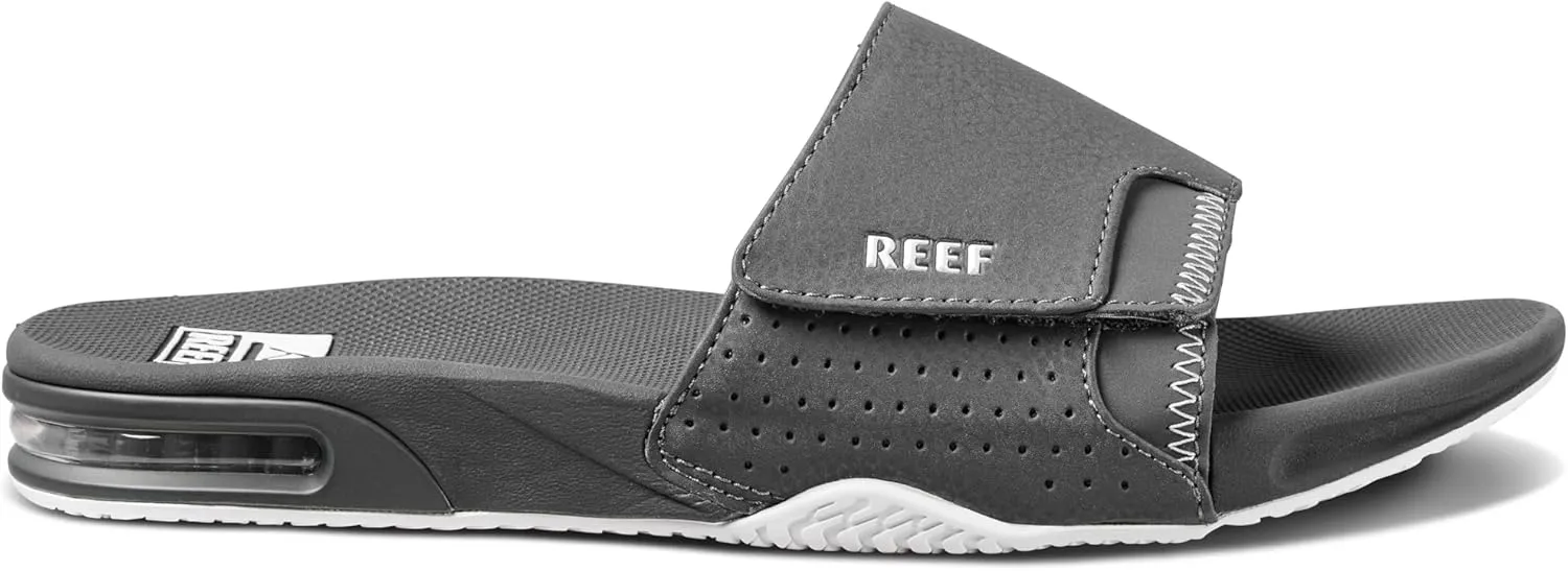 REEF Fanning Slide Men's Bottle Opener Sandal, Arch Support, Durable Outsole, Water Friendly