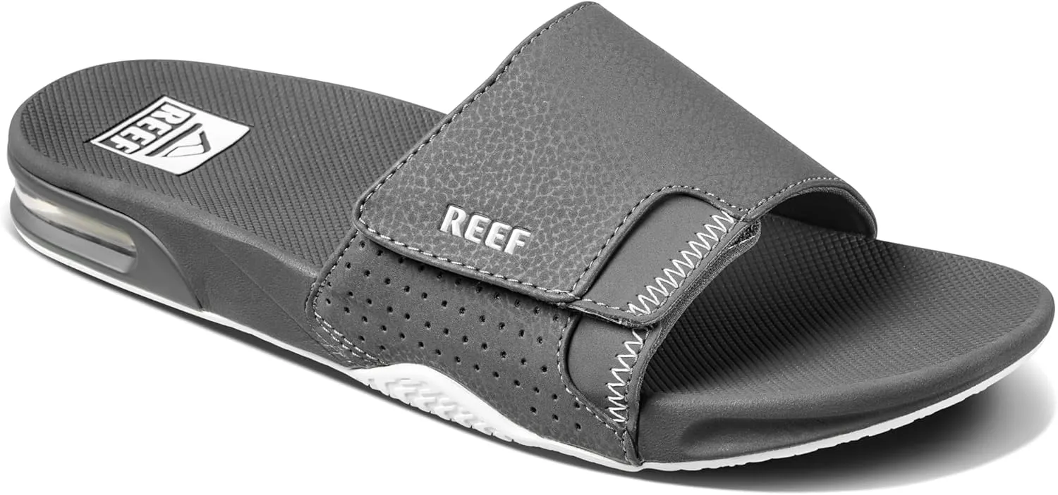 REEF Fanning Slide Men's Bottle Opener Sandal, Arch Support, Durable Outsole, Water Friendly