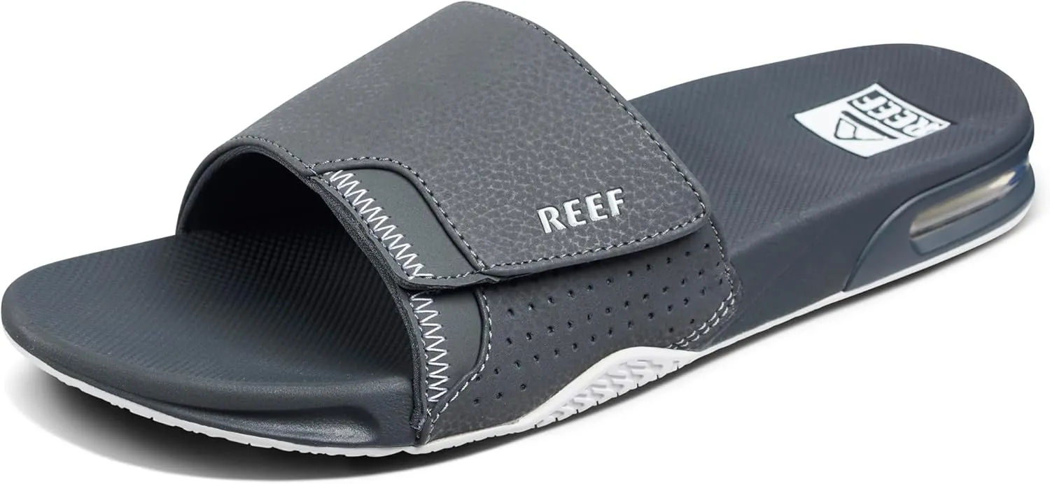 REEF Fanning Slide Men's Bottle Opener Sandal, Arch Support, Durable Outsole, Water Friendly