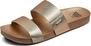 Reef Women's Cushion Vista Fashion Slide Sandal, Vegan Leather Strap, Soft Footbed
