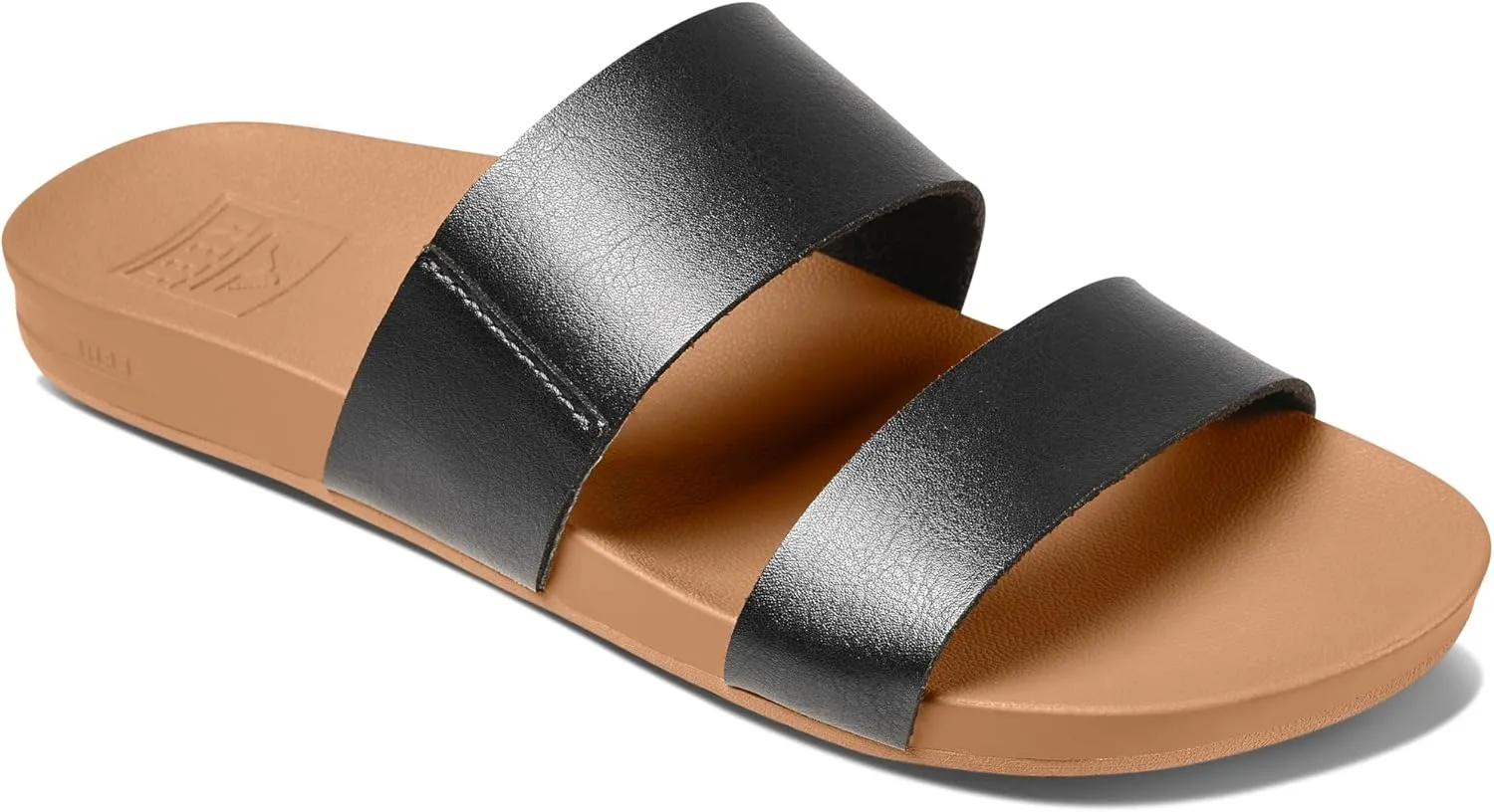 Reef Women's Cushion Vista Fashion Slide Sandal, Vegan Leather Strap, Soft Footbed