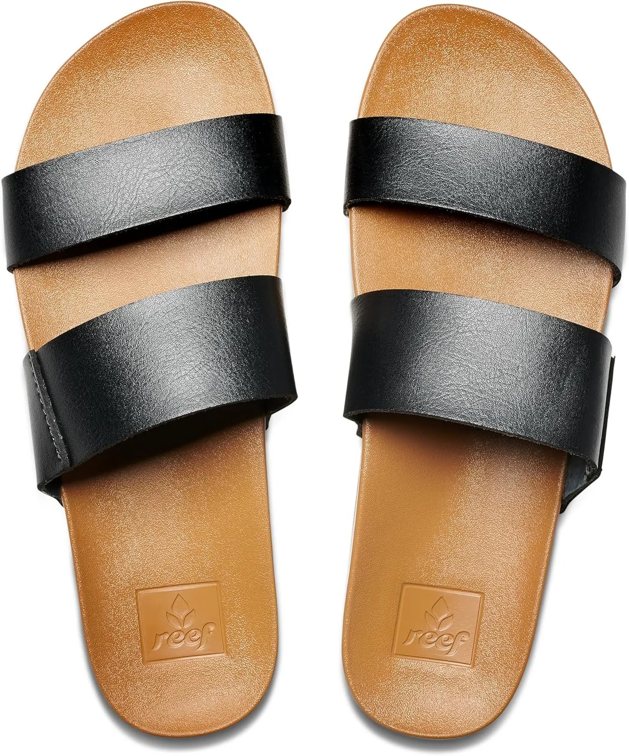 Reef Women's Cushion Vista Fashion Slide Sandal, Vegan Leather Strap, Soft Footbed