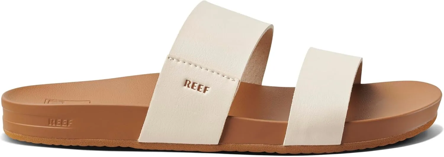 Reef Women's Vista Fashion Slide Sandal, Vegan Leather Strap, Ultra Soft Cushion Footbed