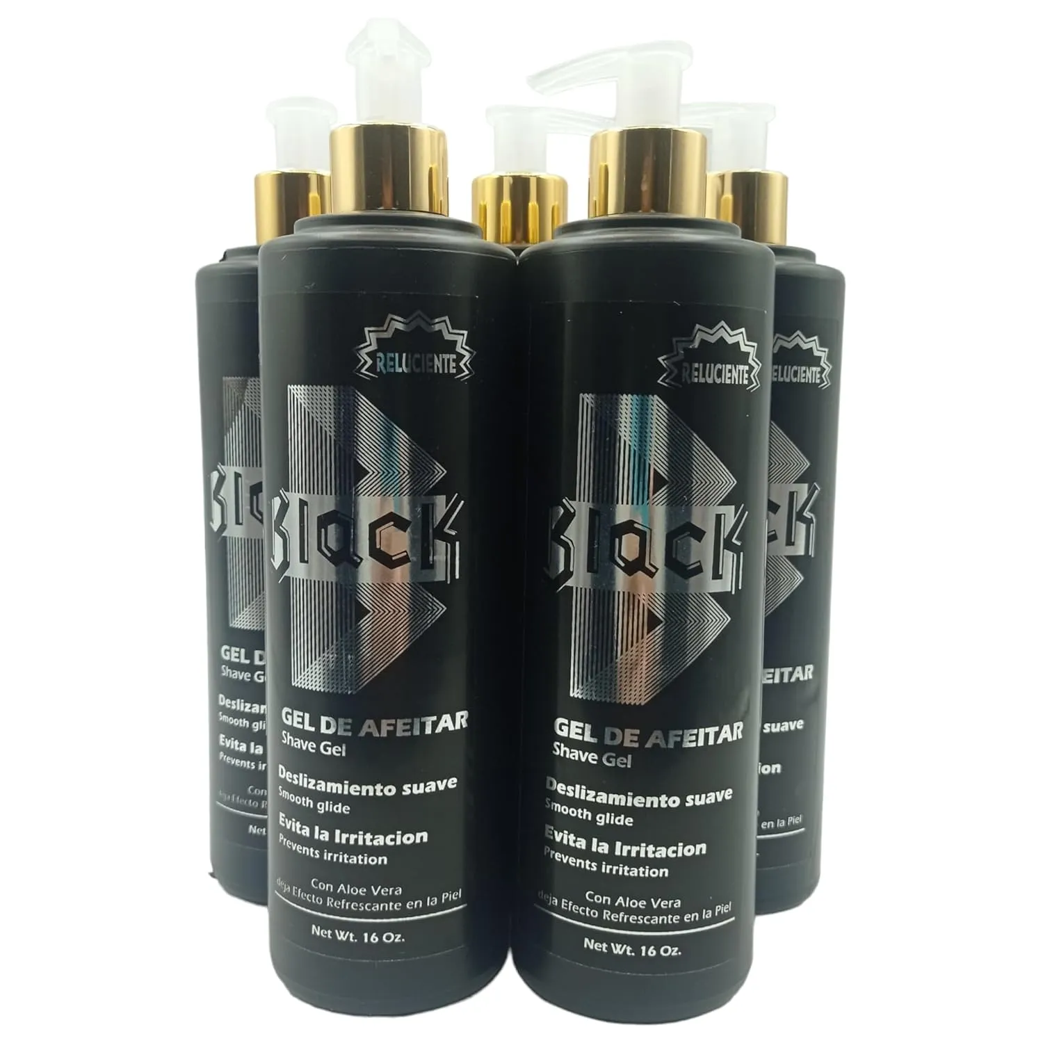 RELUCIENTE - Set Of 5 - Shave Gel - refreshes - softens - to shave - protects - moisturizes - 16 Oz