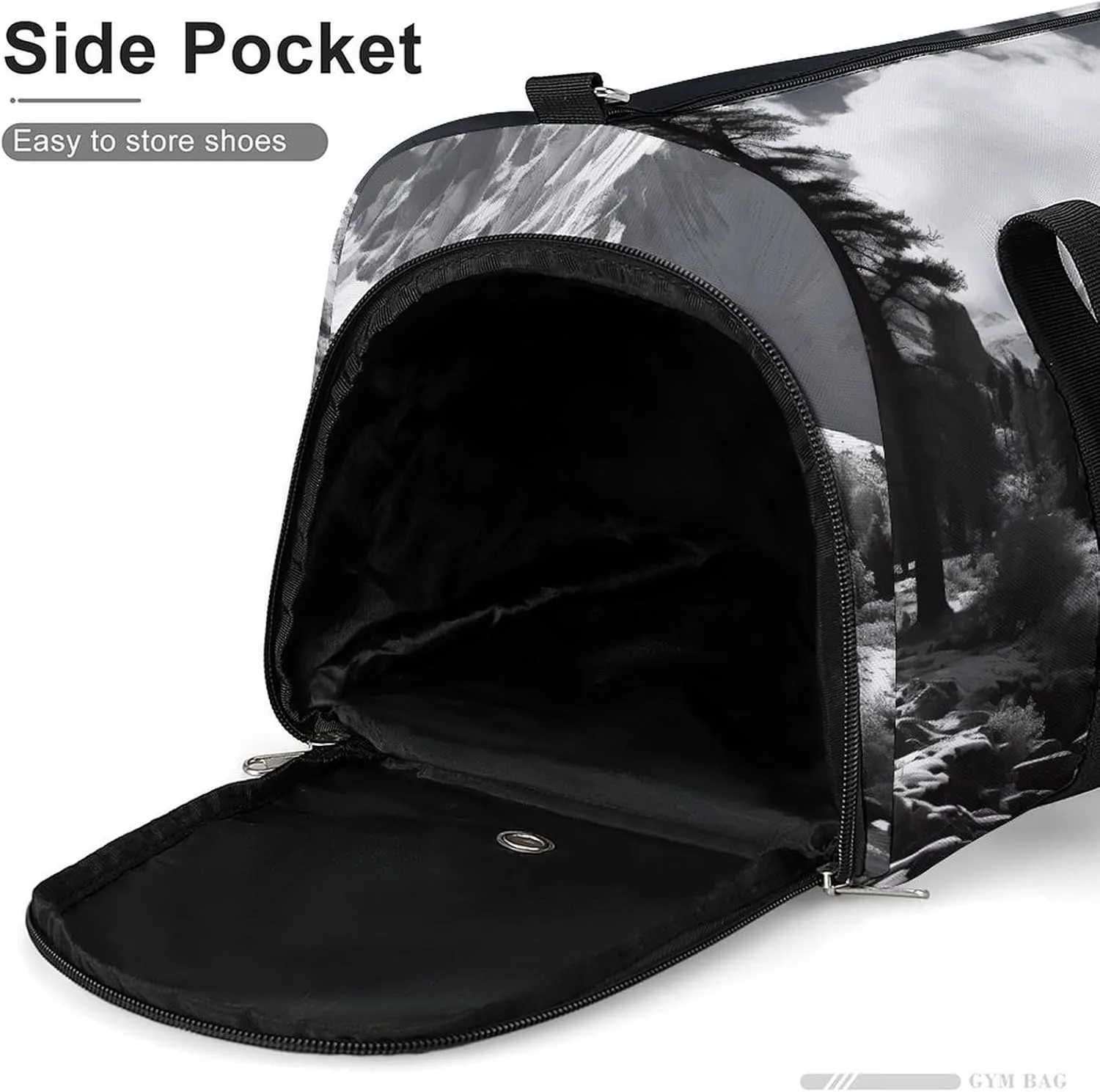 Retro Forest And Mountains Sports Gym Bag Carry on Holdalls for Men Small Duffel Bags for Women with Shoe Compartment