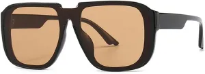 Retro Square One Piece Sunglasses Men Mirror Shades UV400 Flat Top Men Sun Glasses