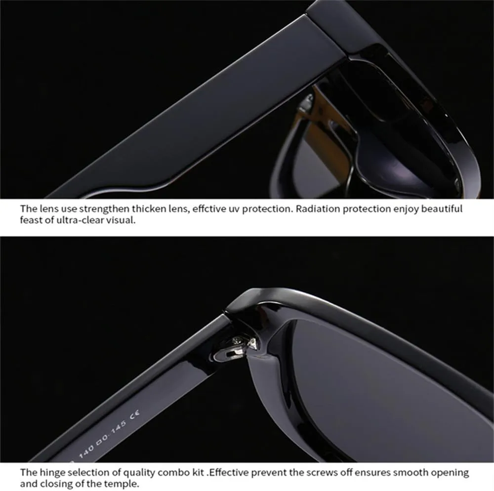 Retro Square One Piece Sunglasses Men Mirror Shades UV400 Flat Top Men Sun Glasses